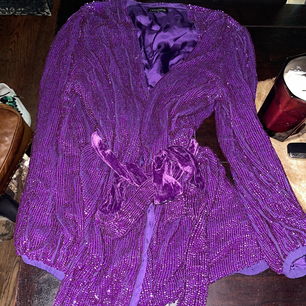 Retrofete Purple Mini Dress - Picture 4 of 7